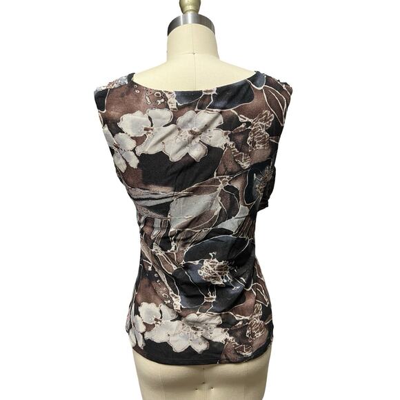 cleo SZ M Womens Mixed Print Sleeveless Mesh Faux Wrap Top Whimsigoth Y2K - Picture 4 of 4
